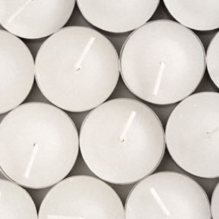 100 Pack Bulk Tea Lights Candles - White Smokeless Tealights Unscented - 9 Hour Burn Time
