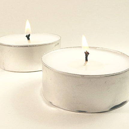 50 Pack Bulk Tea Light Candles - White Smokeless Tealights Unscented - 9 Hour Burn Time