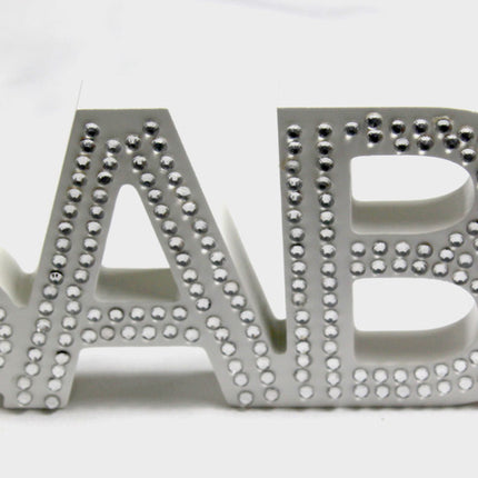 White Baby Nursery 30cm Sign Plaque Plate with Diamantes Newborn Gift Homeware Bedroom Decoration Wall Art