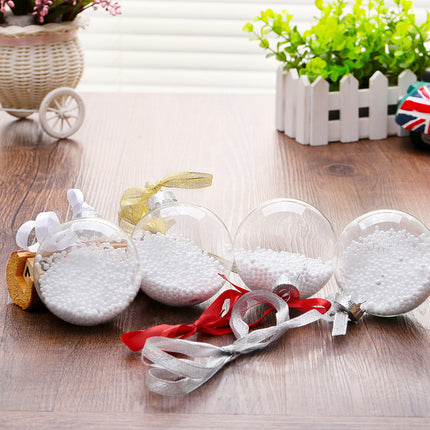 50 Wholesale Pack Glass Bauble 8cm Diameter Round Clear with Silver Cap - table or tree centrepice personal memory theme craft gift