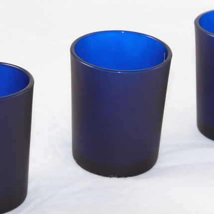 20 Pack Blue Frosted Glass Votive Tealight Candle Holders House Party Centerpiece Xmas Wedding Decor Glass Candlestick Party Decorations Bridal Baby Shower Event