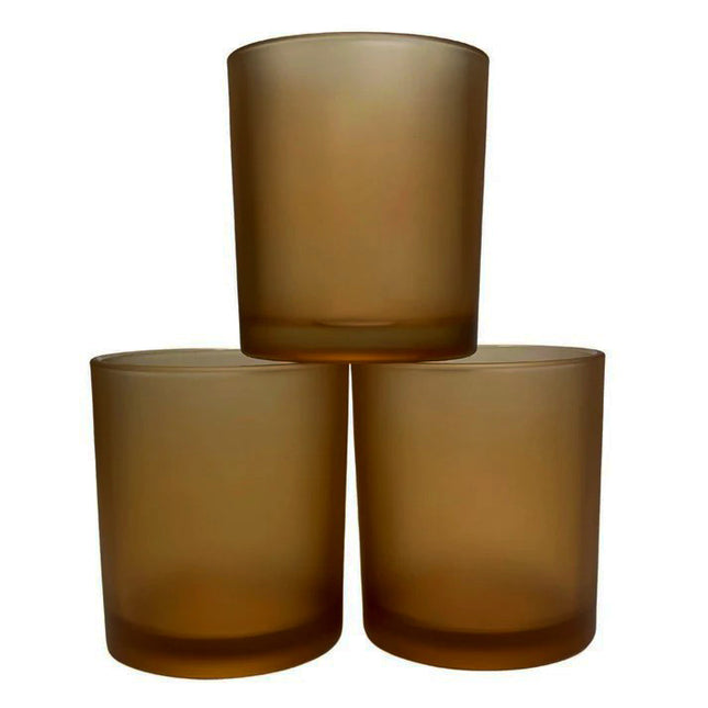10 Pack Brown Frosted Glass Votive Tealight Candle Holders House Party Centerpiece Xmas Wedding Decor Glass Candlestick Party Decorations Bridal Valentines Event