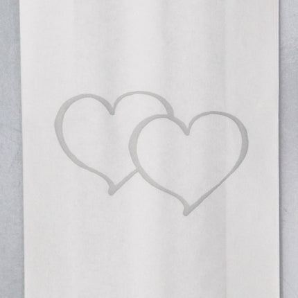 200 Pack Wedding Cake Bags Greaseproof Wax Paper Slice Take Home Favour Large Silver Heart