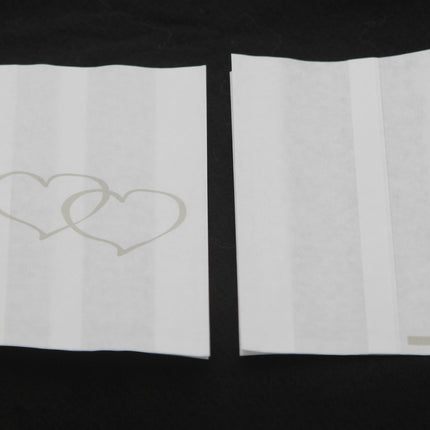 50 Pack Wedding Cake Bags Greaseproof Wax Paper Slice Take Home Favour Large Silver Heart