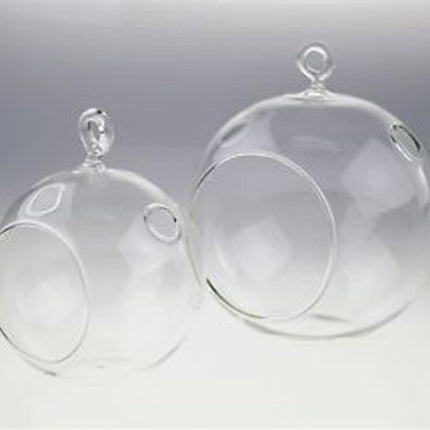 24 Bulk Buy of Hanging Clear Glass Ball Tealight Candle Holder  - 10cm Diameter / High - Wedding Globe Decoration Terrarium Succulent Plant Mini Garden Holder Decor Craft Gift