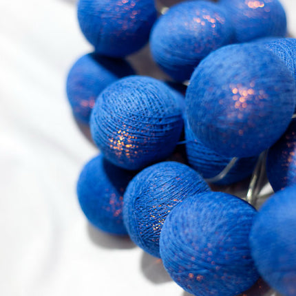 20 Ball Dark Blue 3m String Light Battery Box 5cm Cotton Ball  Christmas Birthday Boy Special Occasion Decoration