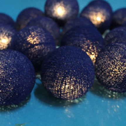 20 Ball Dark Blue 3m String Light Battery Box 5cm Cotton Ball  Christmas Birthday Boy Special Occasion Decoration