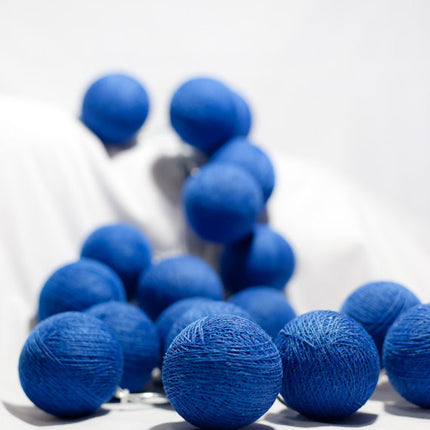 50 Ball Dark Blue LONG 5m String Light Battery Box 5cm Cotton Ball  Christmas Birthday Boy Special Occasion Decoration