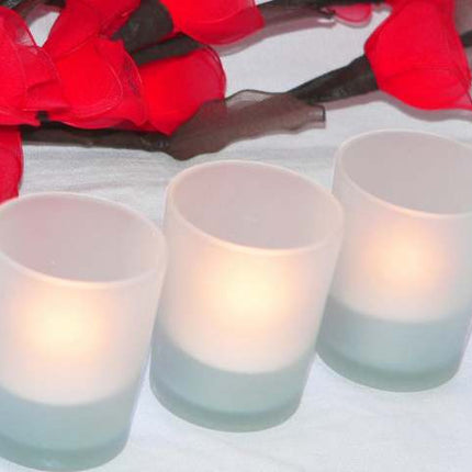 10 Pack Frosted White Glass Votive Candle Holders for Candle Making Kit Tealight Candles Cup Home Decoration