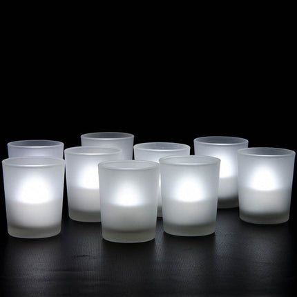 40 Pack Frosted White Glass Votive Candle Holders for Candle Making Kit Tealight Candles Cup Home Decoration