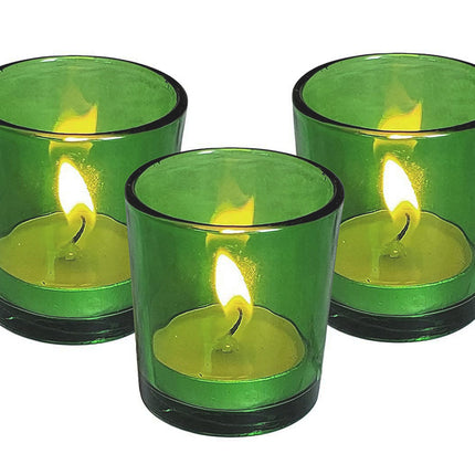 10 Pack Green Glass Votive Candle Holders Table Centreoieces  Xmas Wedding Anniversary Event Recption Party Function or Home Decor