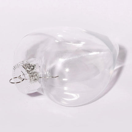 5 Pack Iridescent Glass Heart Ornaments Fillable Baubles for Christmas Party Wedding DIY Craft Decorations