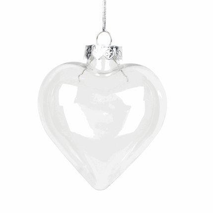 50 Wholesale Pack Iridescent Glass Heart Ornaments Fillable Baubles for Christmas Party Wedding DIY Craft Decorations