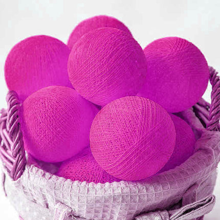 20 Ball HOT Pink 3m String Light Battery Box 5cm Cotton Ball  Christmas Birthday Bbay Girl Special Occasion Decoration