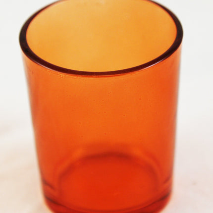 10 Pack Orange Glass Votive Tealight Candle Holders House Party Centerpiece Xmas Wedding Decor Glass Candlestick Party Decorations Bridal Baby Shower Event