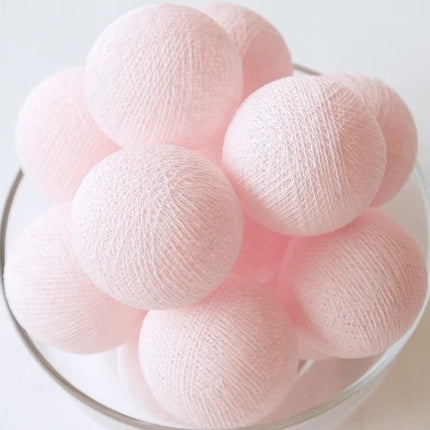 20 Ball Pastel Pink 3m String Light Battery Box 5cm Cotton Ball  Christmas Birthday Bbay Girl Special Occasion Decoration
