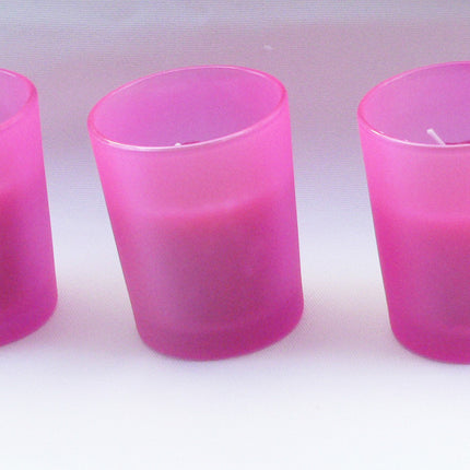 40 Pack Pink Frosted Glass Votive Tealight Candle Holders House Party Centerpiece Xmas Wedding Decor Glass Candlestick Party Decorations Bridal Valentines Event
