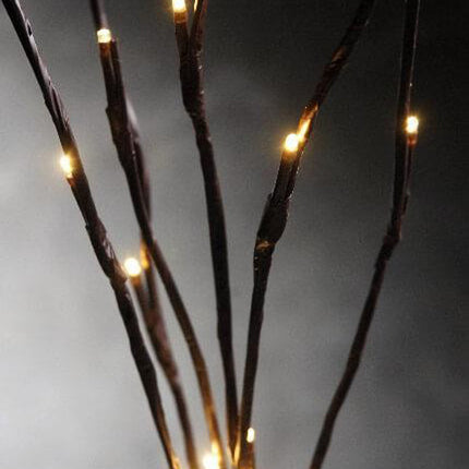 LED Light Bunch Stem - Warm White BATTERY fairy lights - 50cm high 20 bulbs/petals