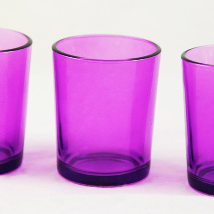 20 Pack Purple Glass Votive Tealight Candle Holders House Party Centrepiece Xmas Wedding Decor Glass Candlestick Party Decorations Bridal Valentines Event