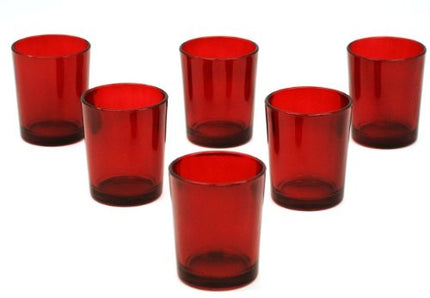20 Pack Red Glass Votive Tealight Candle Holders House Party Centerpiece Xmas Wedding Decor Glass Candlestick Party Decorations Bridal Valentines Event