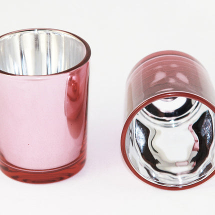 10 Pack Rose Gold Pink Votive Tealight Candle Holders Valentines Day Mercury  Wedding Decor Glass Candlestick Party Decorations Bridal Baby Shower Event