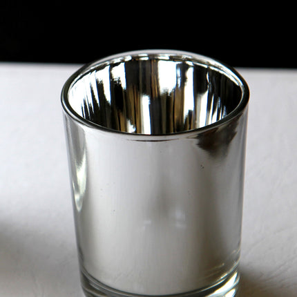 10 Pack Silver Mercury Glass Votive Candle Holders Set For Wedding, Bridal And Baby Shower, Party Function or Home Decor