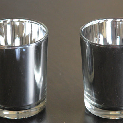 20 Pack Silver Mercury Glass Votive Candle Holders Set For Wedding, Bridal And Baby Shower, Party Function or Home Decor