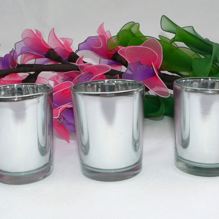 20 Pack Silver Mercury Glass Votive Candle Holders Set For Wedding, Bridal And Baby Shower, Party Function or Home Decor