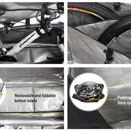 SPORTACE Bike Plane Bag Portable Soft Shell Travel Case Mountain Hybrid BMX Road Bike - 120CM X 75CM BK11- Black