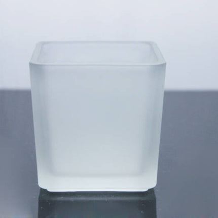 10 Pack Square Cube Frosted Glass 5cm Tealight Candle Holder Festival Decor Wedding Propose Parties Holiday and Home Decor