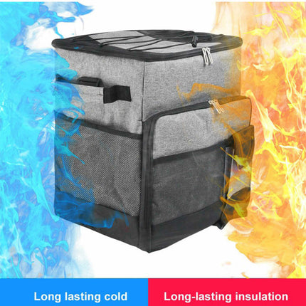 Cooler Picnic Bag Trolley Thermally Insulated - 36L - 60 cans - Grey - Drinks Food Cool Bag Rainproof