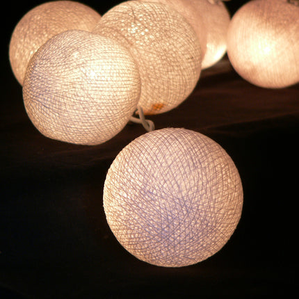 20 White 5cm Ball battery string LED - wedding party home event decoration