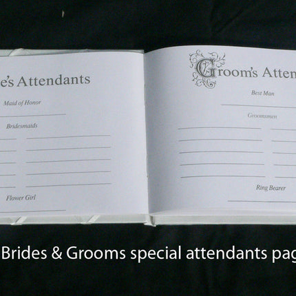 White Wedding Guest Book Register with Silver Pen Matching Stand Set 36 Lined Pages - White Sach Diamante Cover