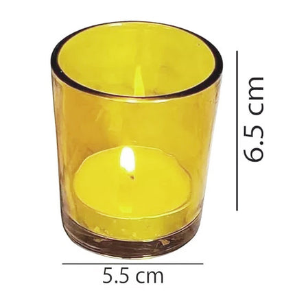 20 Pack Yellow Glass Votive Candle Holders Table Centreoieces  Xmas Wedding Anniversary Event Recption Party Function or Home Decor