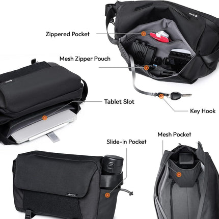 ULANZI BP11 8L Camera Sling Bag with Tripod Holder for Men Women, Lightweight Splash-proof DSLR/Mirrorless Anti-Theft Crossbody Bag for Travel Hiking Photography Customizable Front Pocket Camera Bag