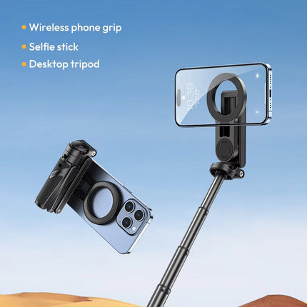 Ulanzi JJ03 Magnetic Phone Tripod Wireless Phone Grip Selfie Stick Desktop Tripod with Remote Control Photography Livestreaming