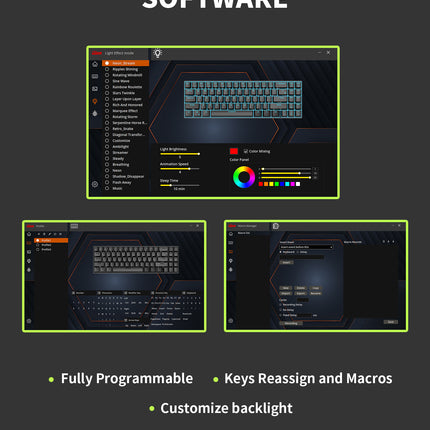 KZZI K75 PRO RGB 75% Wireless Gasket Mechanical Lemon Green Keyboard, Triple Mode, Eternity Tactile Switch