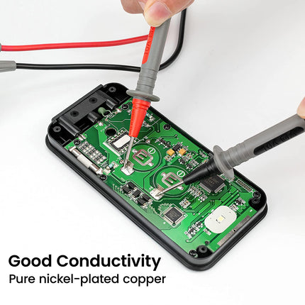 KAIWEETS Soft Silicone Electrician Test Leads Kit CAT III 1000V & CAT IV 600V with Alligator Clips and Needle Probe for Fluke/AstroAI/INNOVA Multimeter Electronic Clamp Meter 8PCS