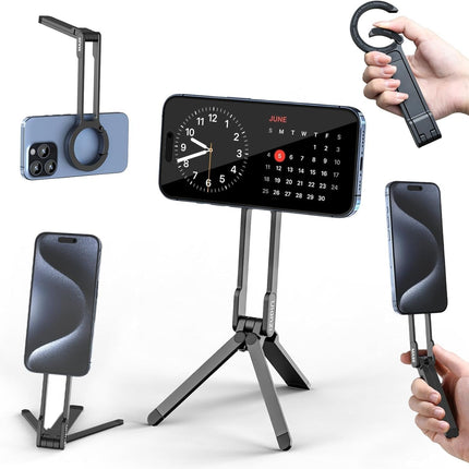 ULANZI MA30 Magnetic Phone Tripod Stand for iPhone - Aluminium Maglock Smartphone Mini Tripod Pocket Cell Phone Stand Dual-Sided Magnet Quick Mount Compatible with iPhone 16 15 14 13 12 Magsafe
(Grey)