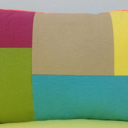Pack of 4 Geo Turquoise Block Design 30x50cm Cushion Cover