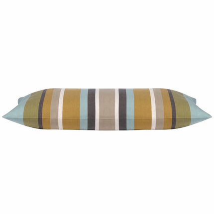 Pack of 4 Corban Aqua Rectangle 35x70cm Striped Multicoloured Cushion Cover Nautical
