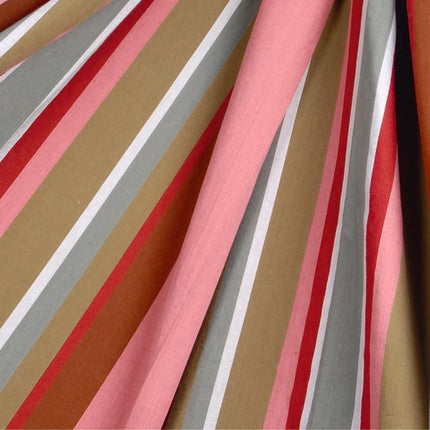 Corban Rose Pink Based Striped Cushion Cover Multicoloured Rectangle 35x70cm