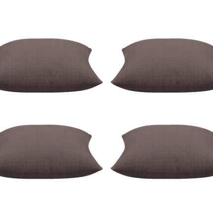 Pack of 4 Elements Stone Brown Solid Base Colour Square Cushion Covers