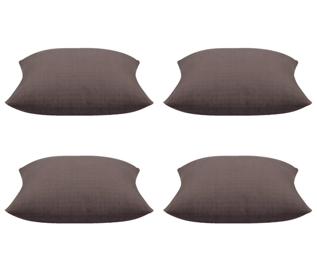 Pack of 4 Elements Stone Brown Solid Base Colour Square Cushion Covers