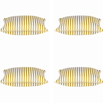 Pack of 4 Dandi Mustard Yellow & White Striped Square Cushion Covers 40x40cm