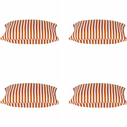 Pack of 4 Dandi Orange & White Striped Nautical Cushion Covers 40x40cm