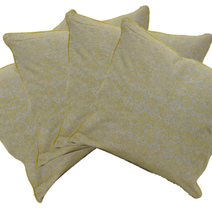 Pack of 4 Azuk Mustard Yellow & Grey 50cm x 50cm Cushion Covers