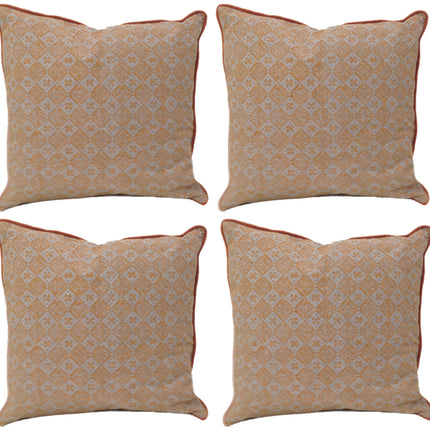 Pack of 4 Azuk Orange & Grey Cushion Covers 50cm x 50cm