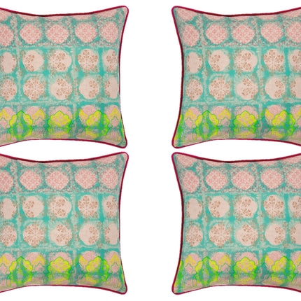 Pack of 4 Avia Fuchsia Cushion Covers Multicoloured Coloured