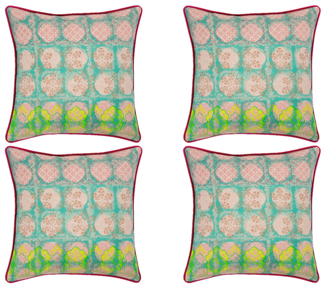 Pack of 4 Avia Fuchsia Cushion Covers Multicoloured Coloured